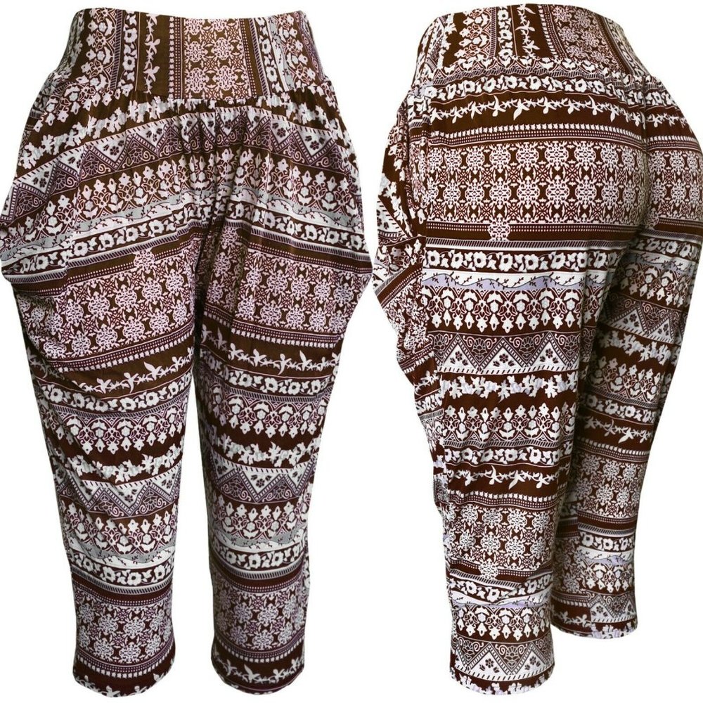 Women's Ethnic Style Printed Capri Pants